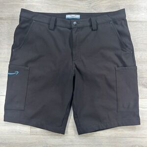 Luly Yang Amazon Shorts Mens Large 34-37 Black Cargo Performance Uniform Stretch